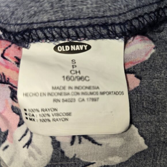 Old Navy Bandeau Dress Sz S/P Navy Blue Floral Maxi Flowy Boho Summer Maternity - Picture 8 of 9